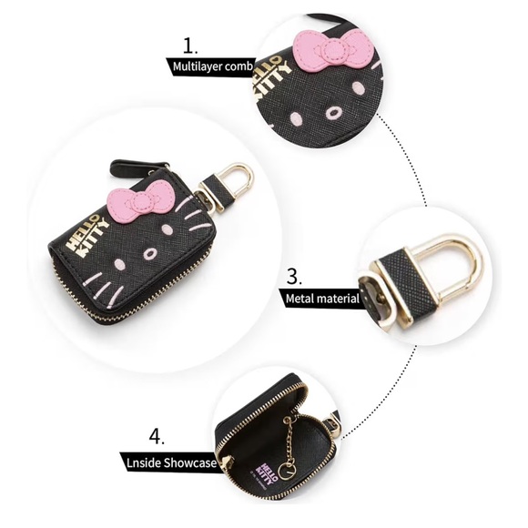 🆕 hello kitty Remote Key Case,PU Leather Car Key Holder - Picture 5 of 6